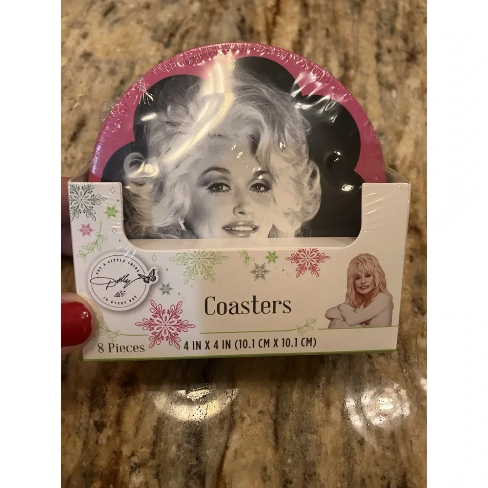 Dolly Parton Dolly Coasters 8 Ct Double-Sided Sealed Country Memorabilia New
